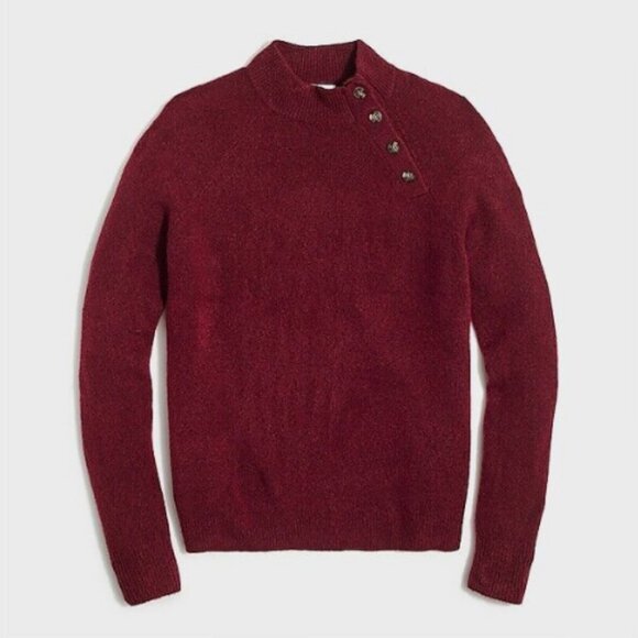 J. Crew Factory Sweaters - NWT J. Crew Vintage Burgundy Button Sweater in Extra Soft Yarn